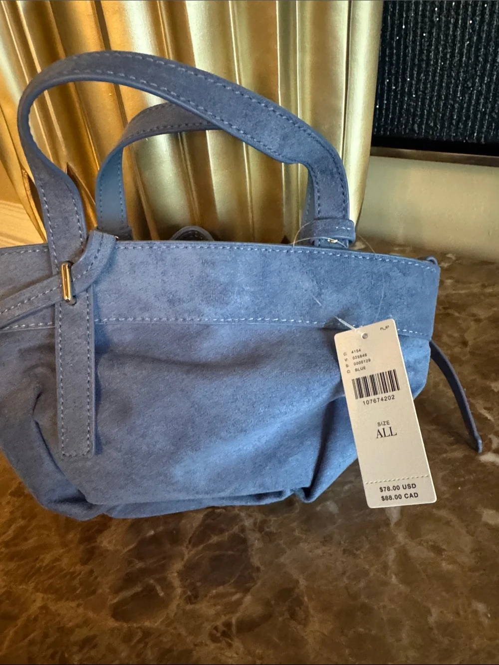 Blue Suede Crossbody Tote - Women Anthropologie